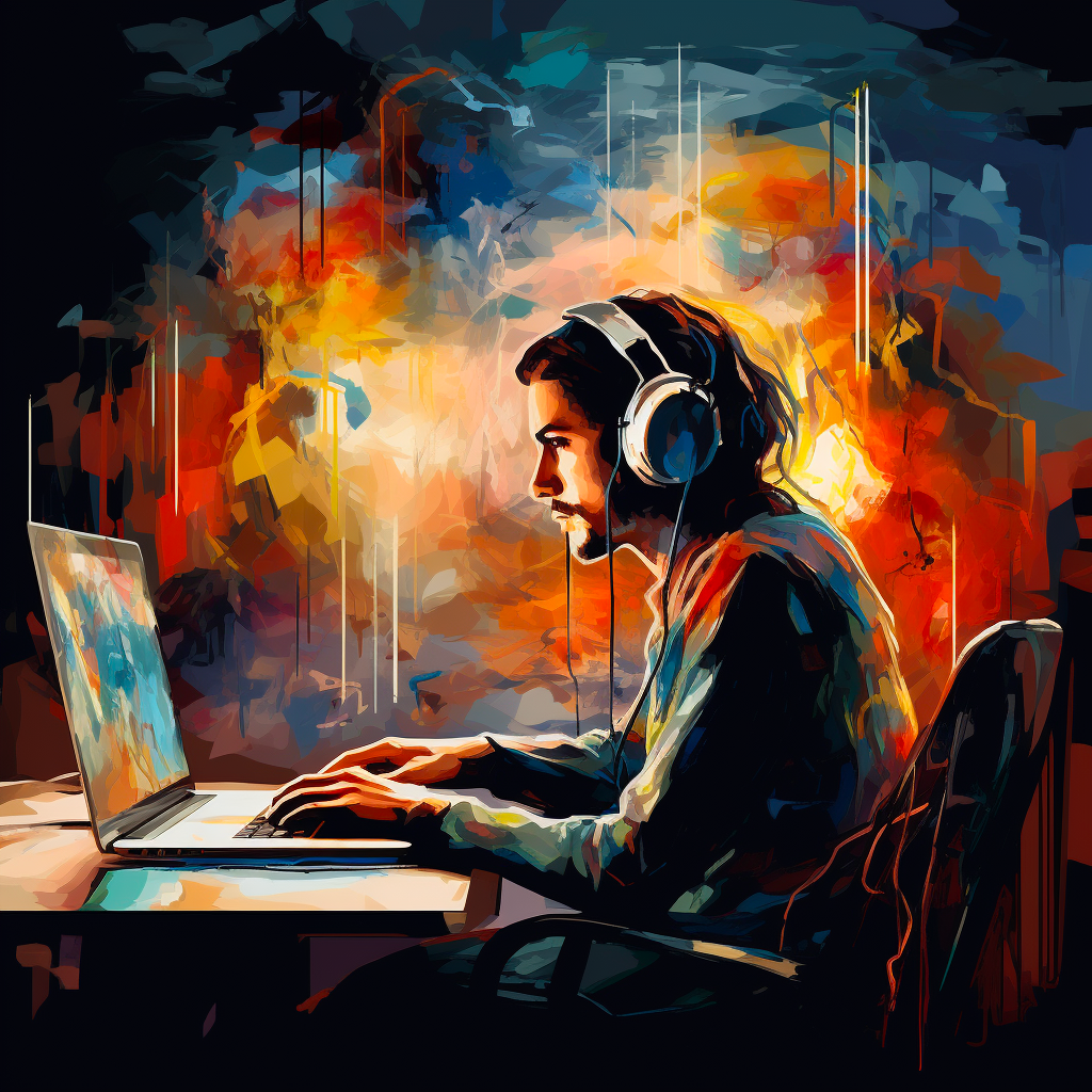 Man Working Remotely On LinkedIn Using His Computer 