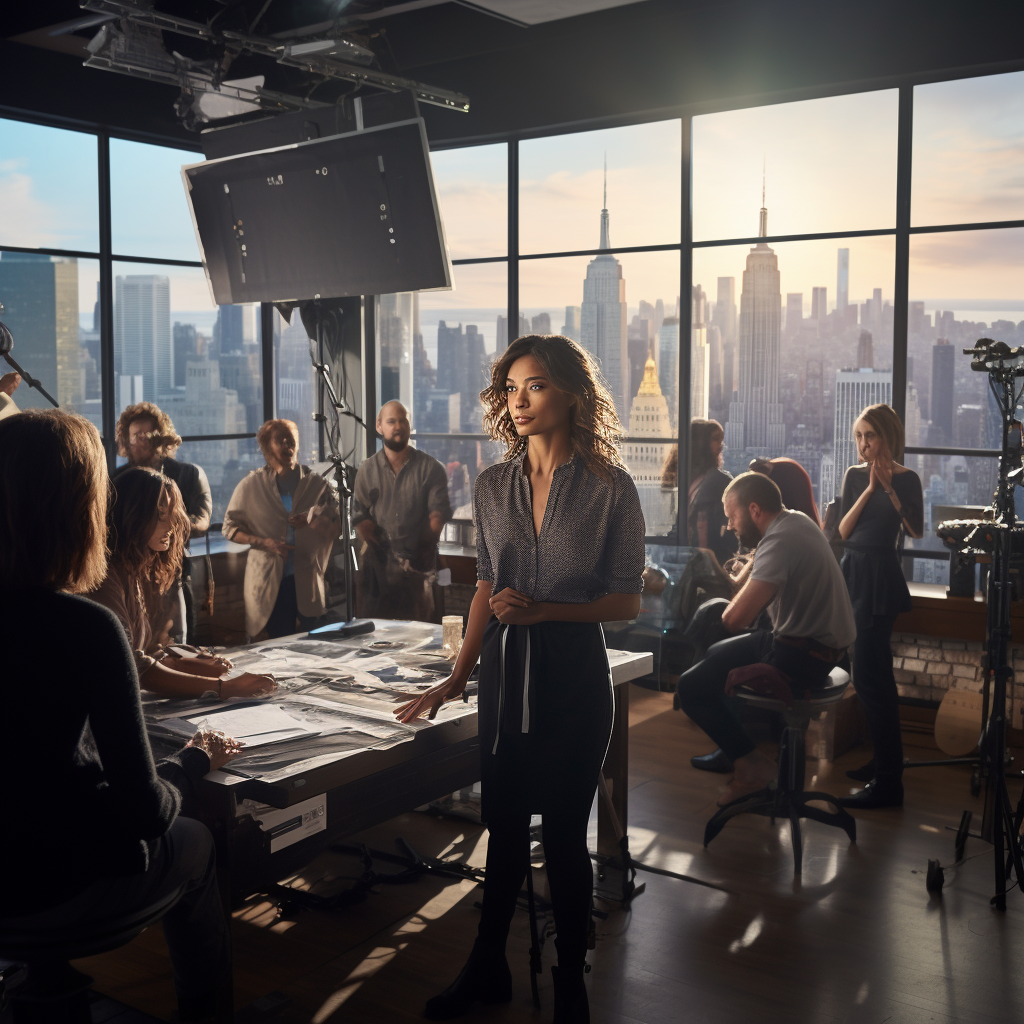 Professional woman leading a meeting with city skyline view, symbolizing the importance of LinkedIn in modern business networking.